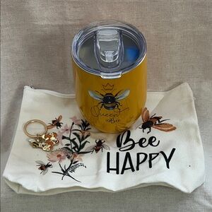 Bee Happy Tumbler and Pouch Bundle